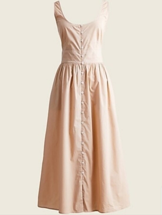 J. Crew Dresses & Skirts - J.Crew Sleeveless Button-Front Cotton Poplin  Midi Dress In Beachwood Size 8
